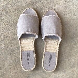 Mint & Rose Canvas Slides Shoes US 8-8.5 Anthropologie